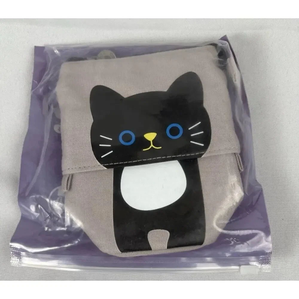 Expandable Cute Cat Zip Pencil Case Canvas lot of 3
